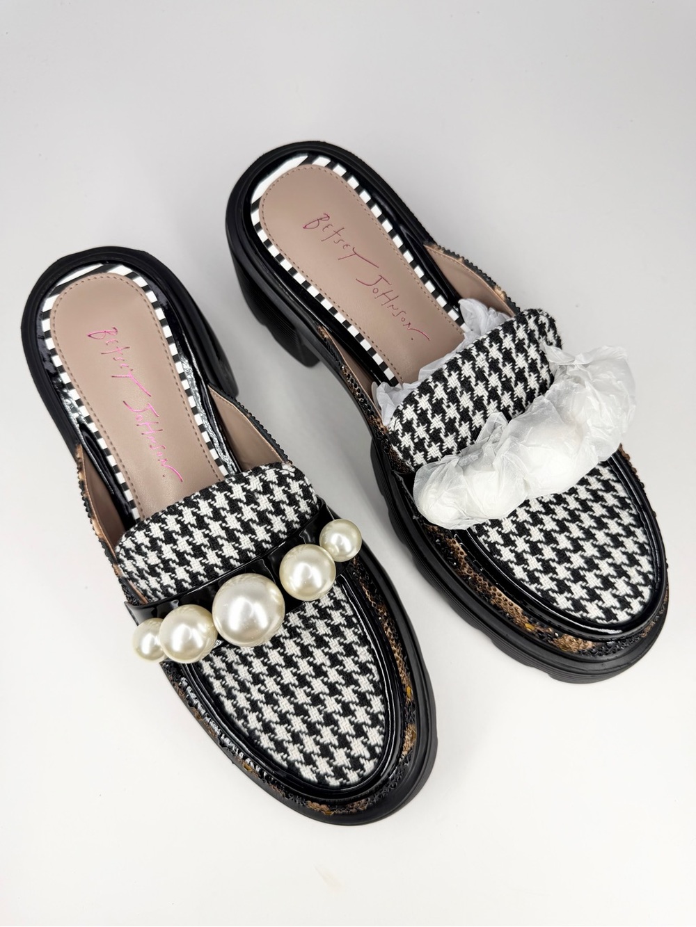 Betsey Johnson Women's Haizel Platform Slip-On Loafers Leopard Houndstooth 7M - Picture 3 of 12